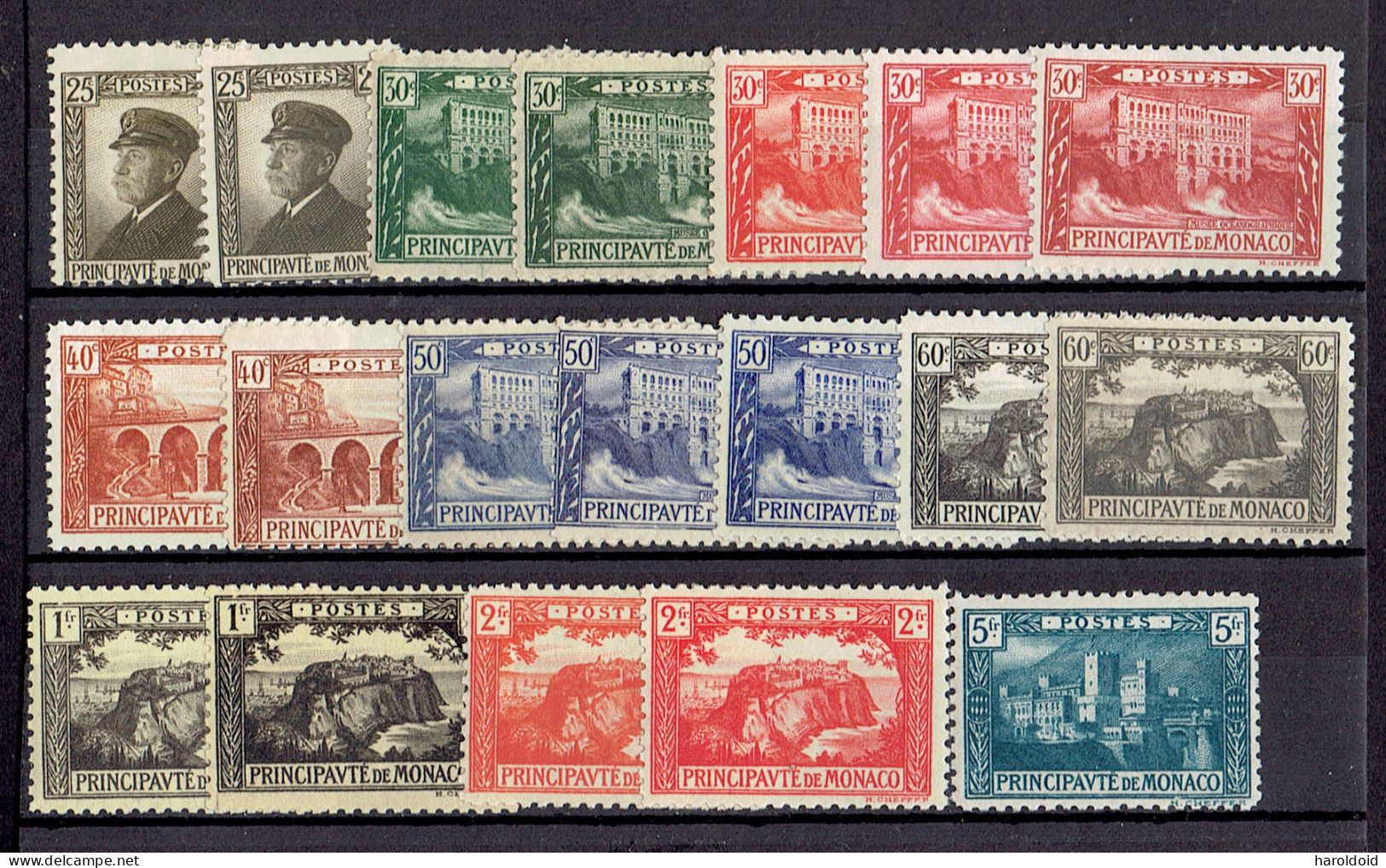 MONACO - N°54/61 - 63 - NUANCES COULEURS - ** MNH TB - Unused Stamps