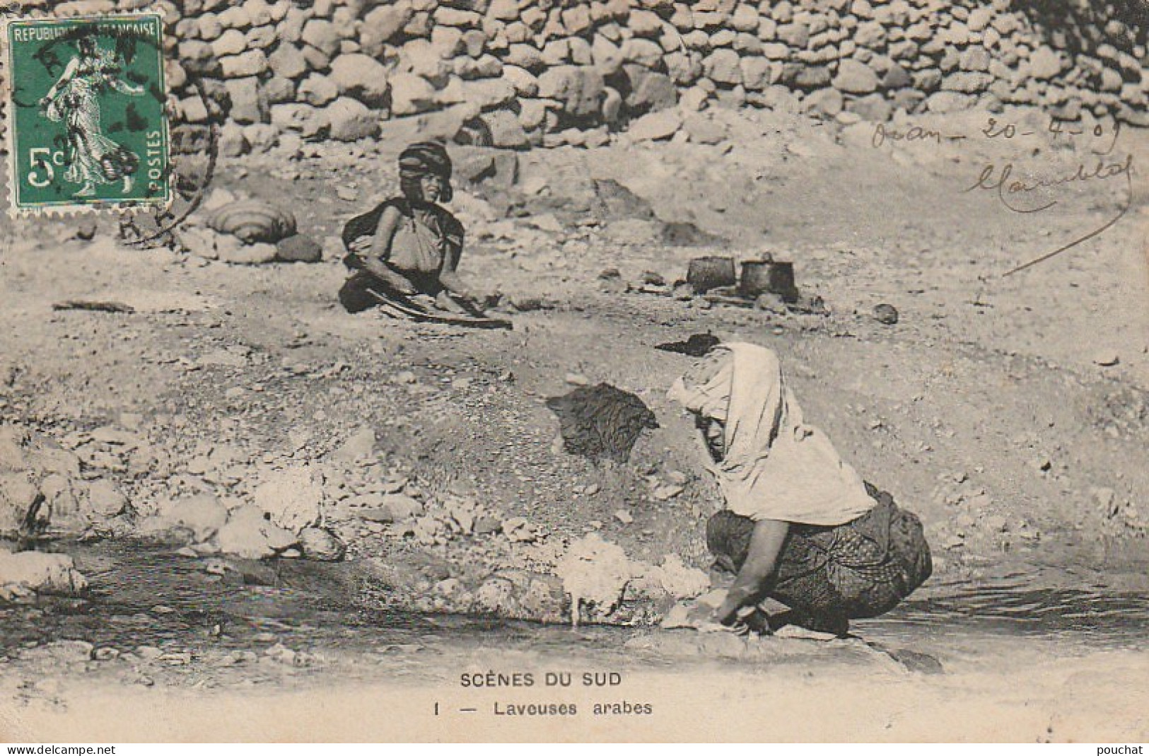 NE 19 - SCENES DU SUD - LAVEUSES ARABES  - 2 SCANS - África