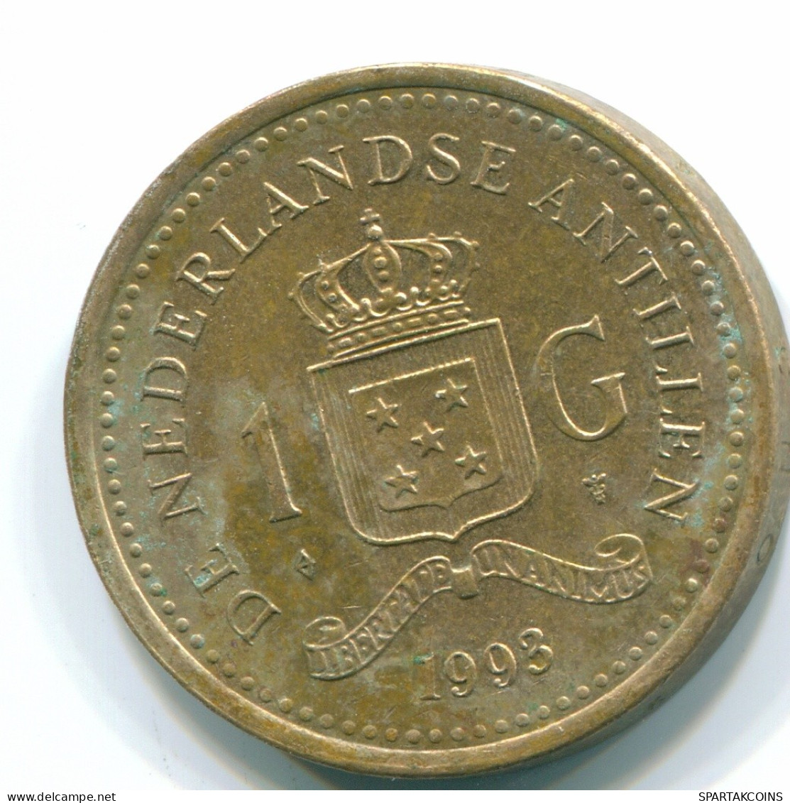 1 GULDEN 1993 ANTILLES NÉERLANDAISES Aureate Steel Colonial Pièce #S12161.F.A - Netherlands Antilles
