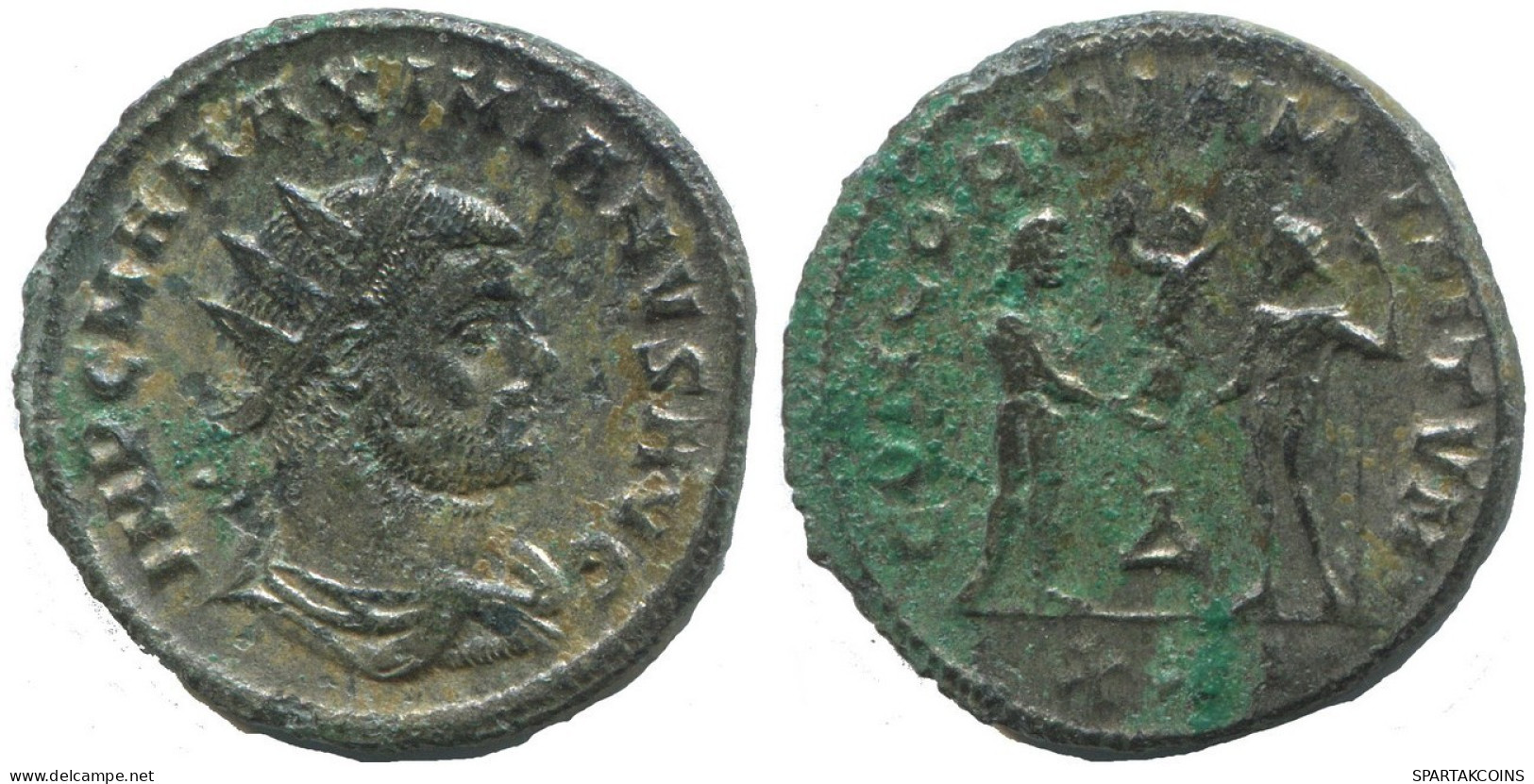 MAXIMIANUS CYZICUS ∆ XXI AD293
 SILVERED LATE ROMAN Moneda 3g/22mm #ANT2666.41.E.A - La Tetrarchía Y Constantino I El Magno (284 / 307)