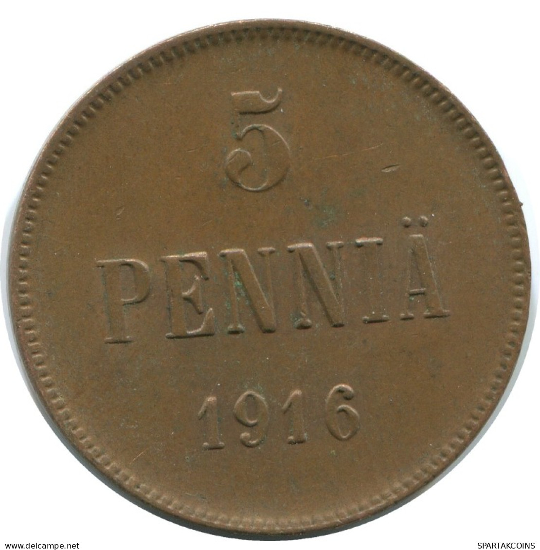 5 PENNIA 1916 FINLAND Coin RUSSIA EMPIRE #AB153.5.U.A - Finlandia