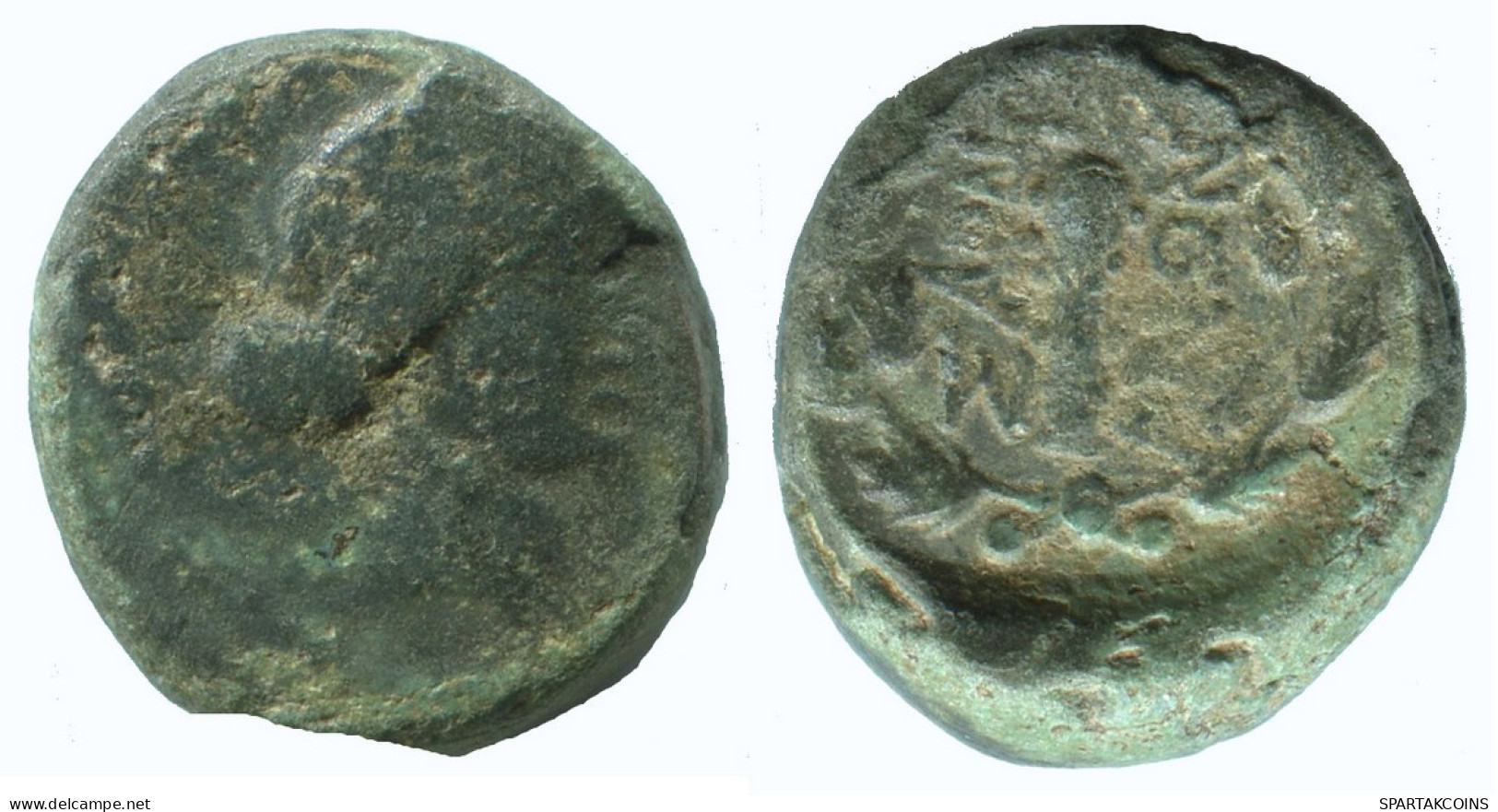 WREATH Auténtico Original GRIEGO ANTIGUO Moneda 3.9g/15mm #NNN1439.9.E.A - Greek