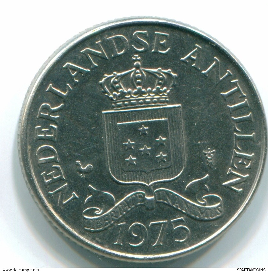 25 CENTS 1975 NETHERLANDS ANTILLES Nickel Colonial Coin #S11630.U.A - Netherlands Antilles