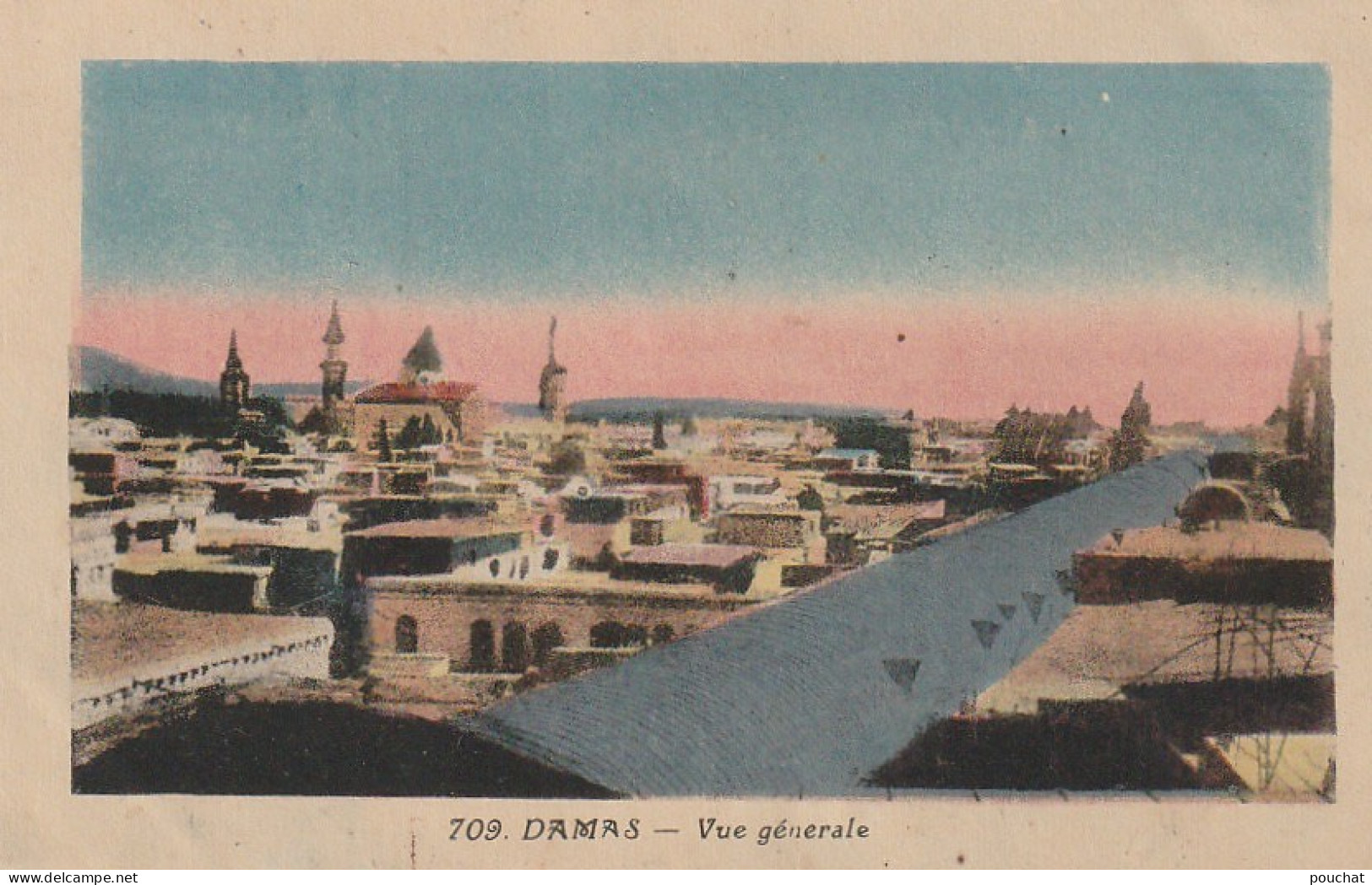 NE 19 - SYRIE - DAMAS - VUE GENERALE - CARTE COLORISEE   - 2 SCANS  - Siria