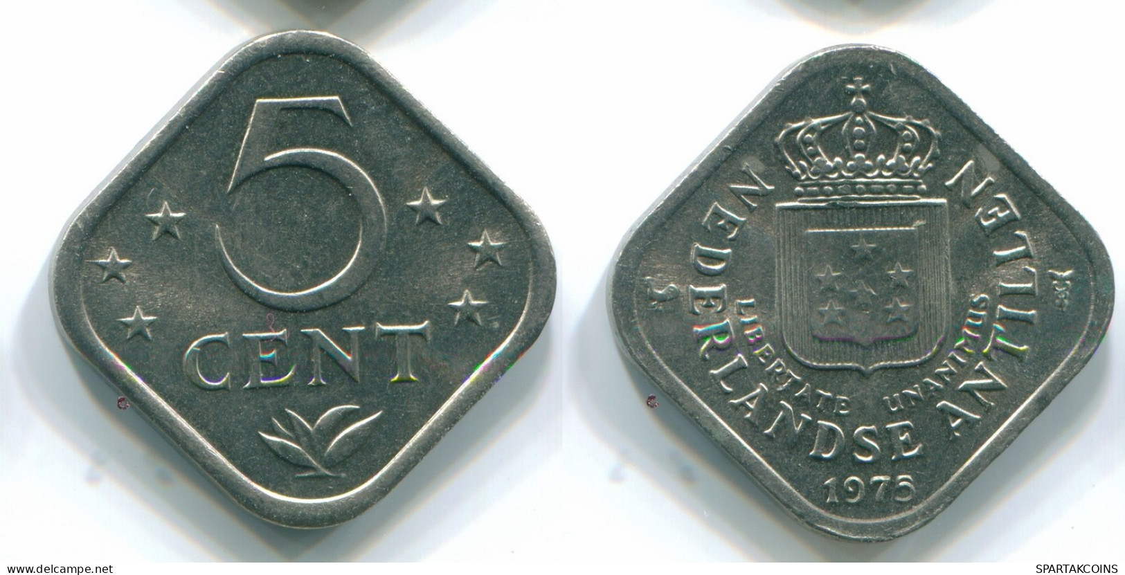 5 CENTS 1975 NIEDERLÄNDISCHE ANTILLEN Nickel Koloniale Münze #S12242.D.A - Netherlands Antilles