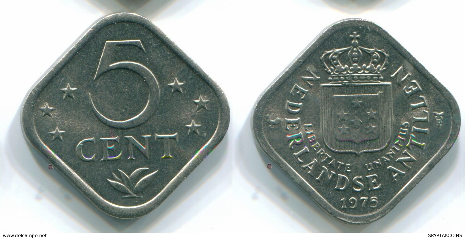 5 CENTS 1975 NIEDERLÄNDISCHE ANTILLEN Nickel Koloniale Münze #S12242.D.A - Niederländische Antillen