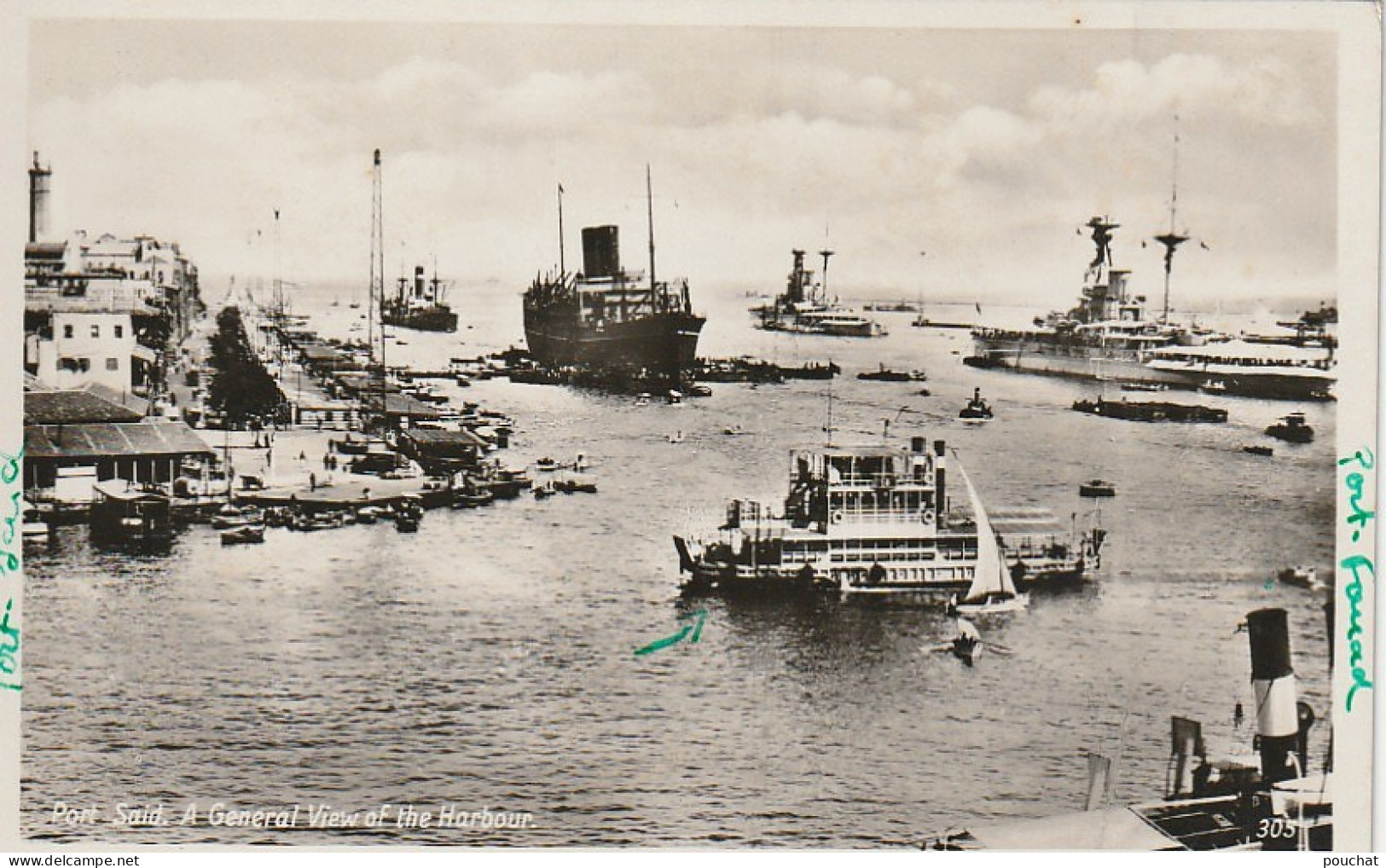 NE 20- EGYPT - PORT SAID - A GENERAL VIEW OF THE HARBOUR - 2 SCANS - Port-Saïd