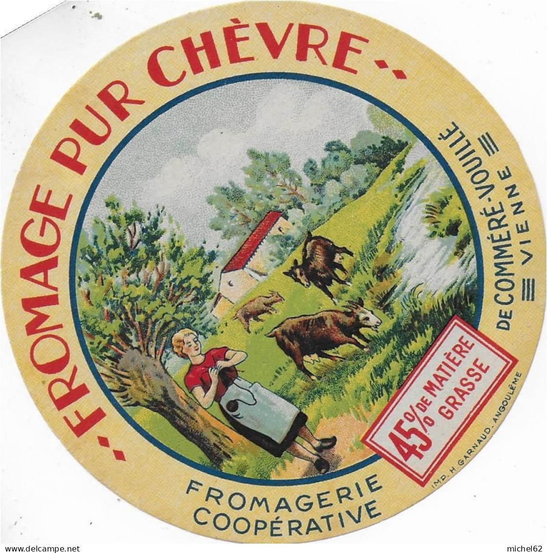 ETIQUETTE  DE  FROMAGE  Neuve Coop De Commere Vouille Vienne - Cheese