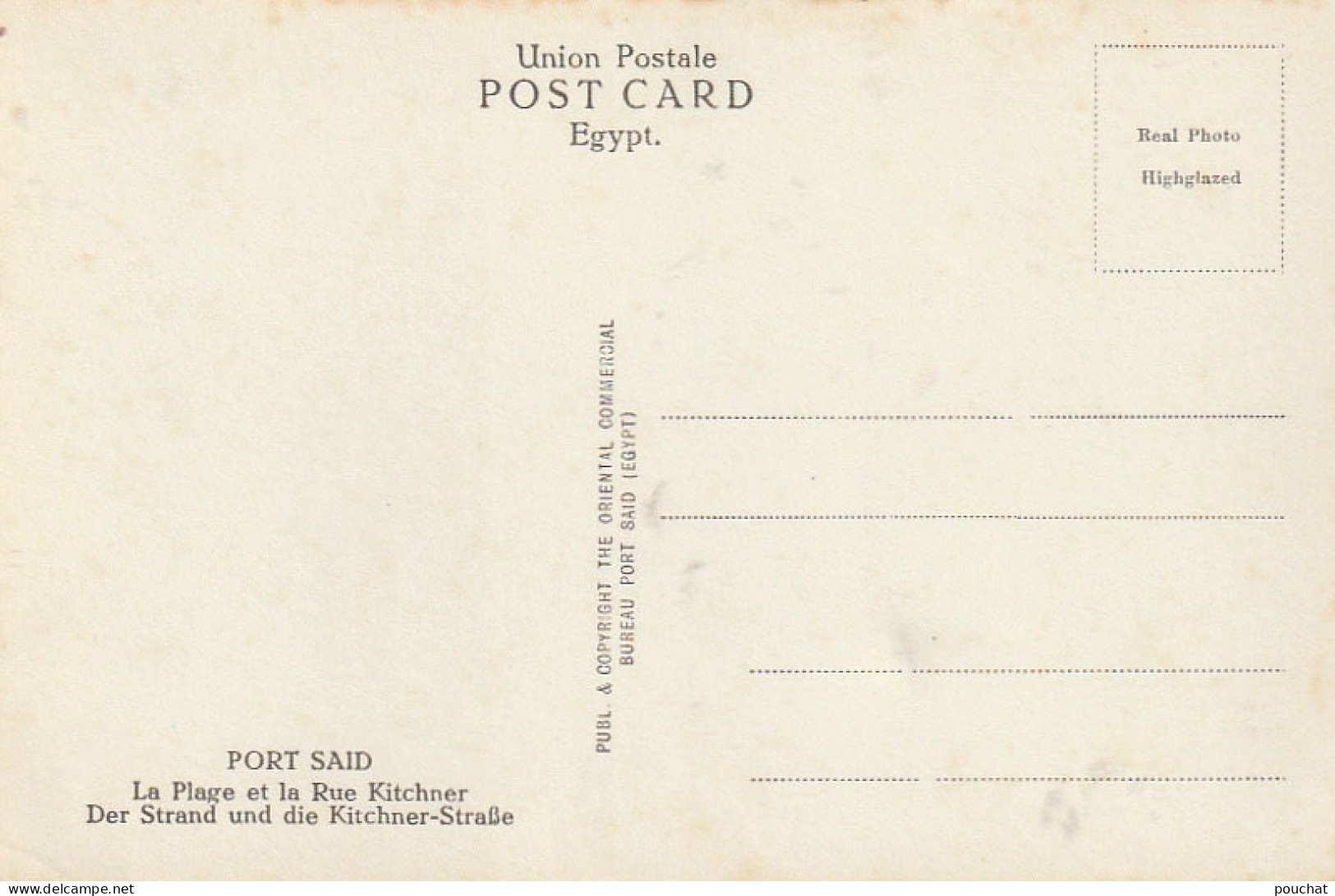 NE 20- EGYPT - PORT SAID - THE STRAND AND KITCHNER STREET- PLAGE ET RUE KITCHNER - 2 SCANS - Port-Saïd