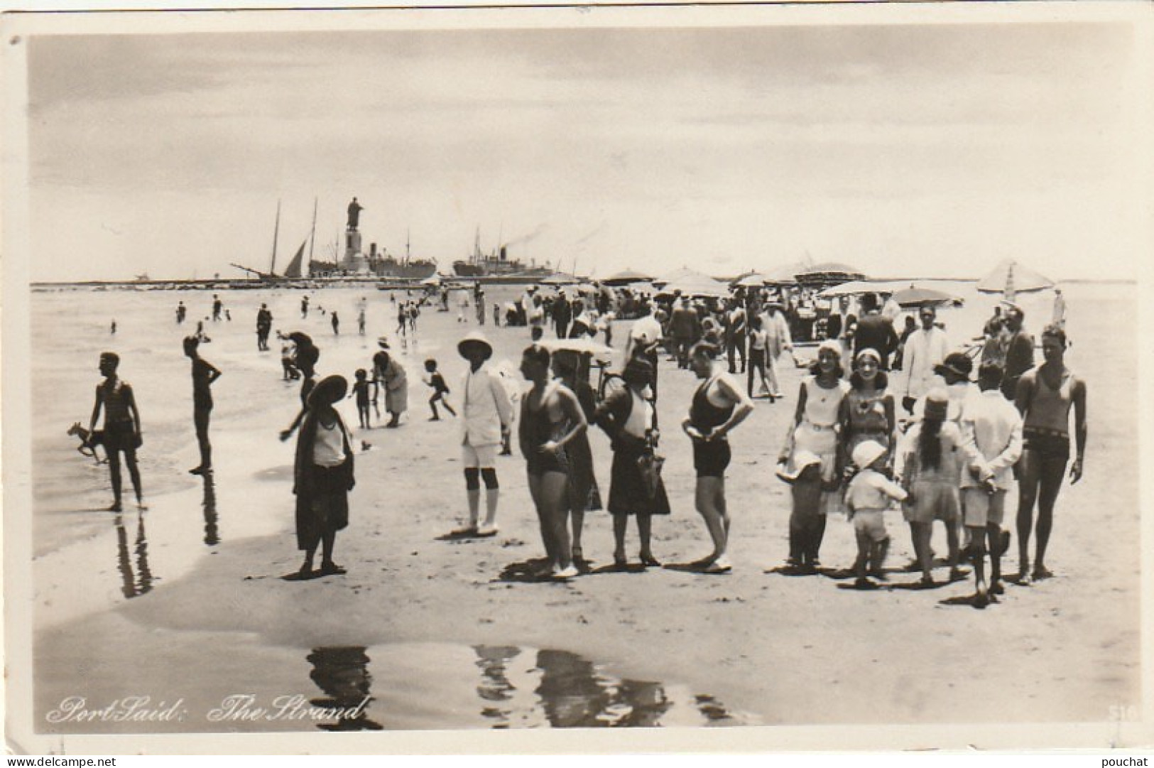 NE 20- EGYPTE - EGYPT -  PORT SAID - THE STRAND -  PLAGE , BAIGNEURS - 2 SCANS - Port-Saïd