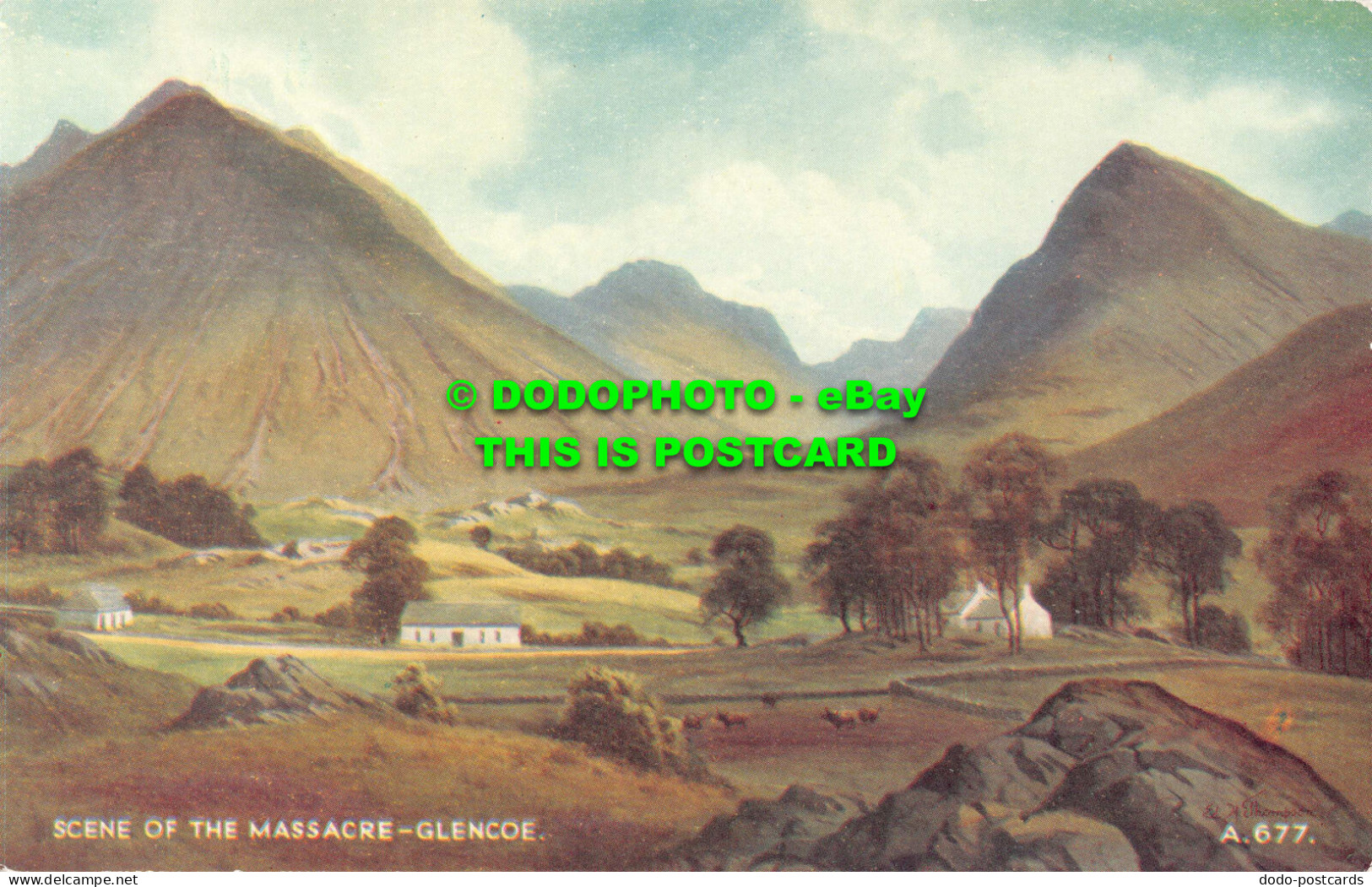 R549136 Glencoe. Scene Of The Massacre. Valentine. Art Colour. Edward H. Thompso - World