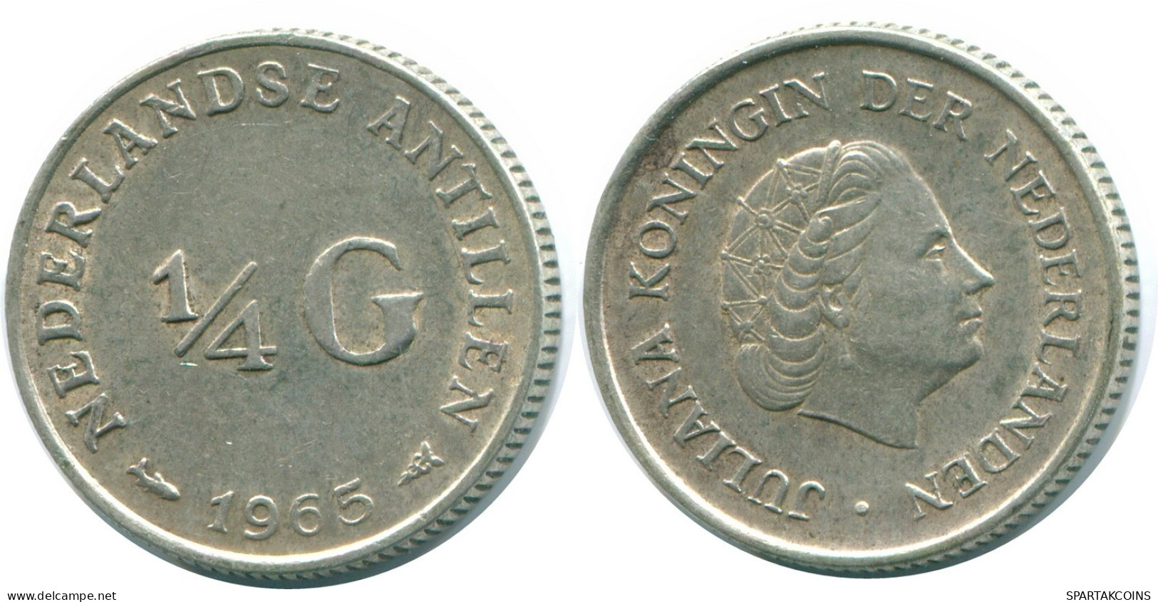 1/4 GULDEN 1963 ANTILLAS NEERLANDESAS PLATA Colonial Moneda #NL11202.4.E.A - Netherlands Antilles