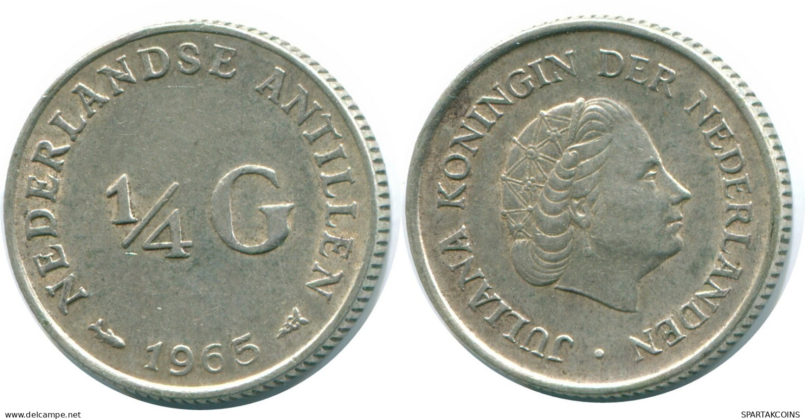 1/4 GULDEN 1963 ANTILLAS NEERLANDESAS PLATA Colonial Moneda #NL11202.4.E.A - Nederlandse Antillen