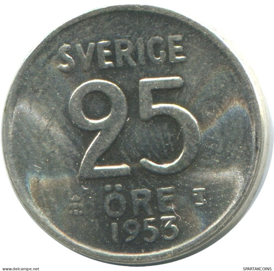 25 ORE 1953 SUECIA SWEDEN PLATA Moneda #AC502.2.E.A - Suède