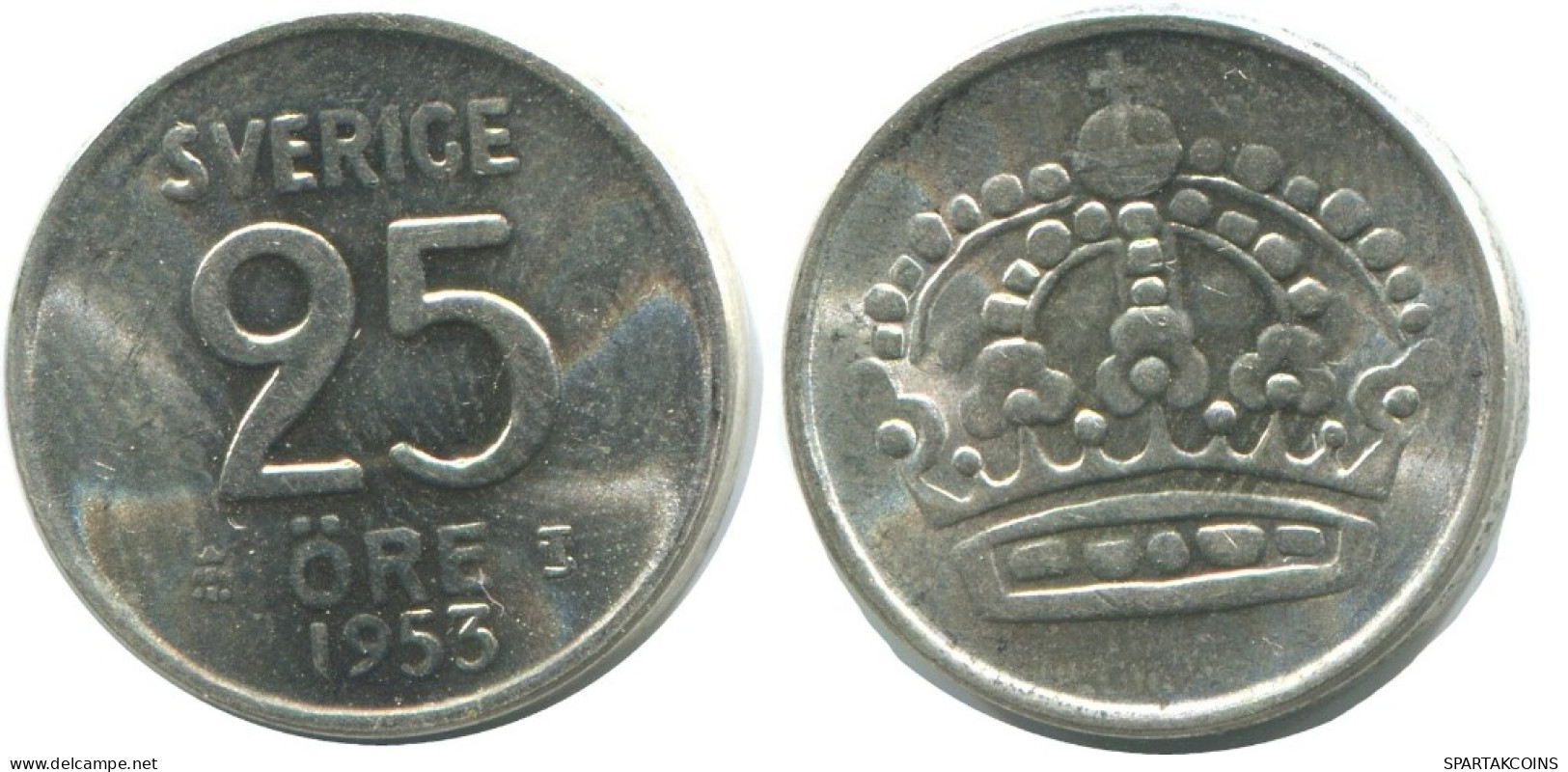 25 ORE 1953 SUECIA SWEDEN PLATA Moneda #AC502.2.E.A - Schweden