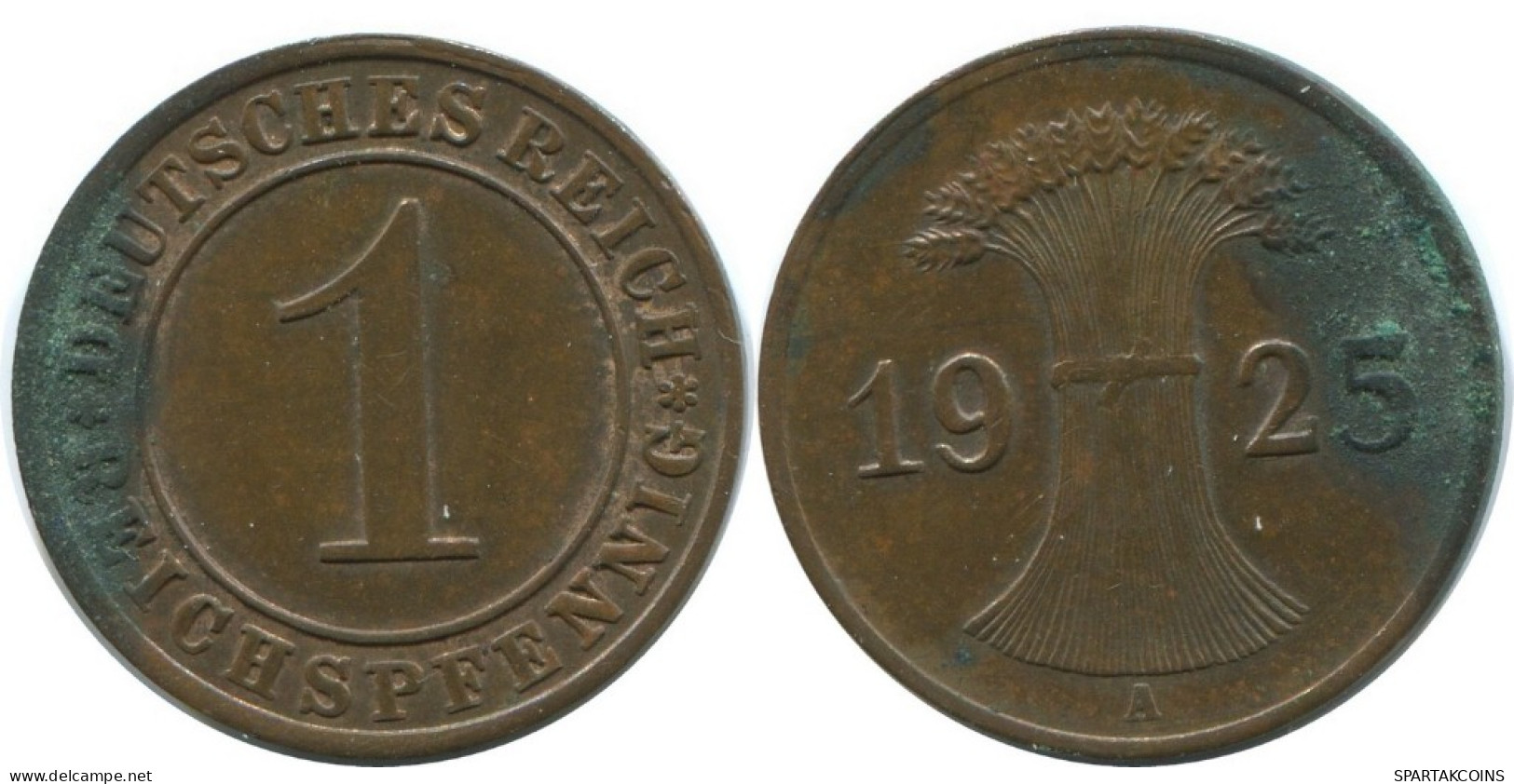 1 REICHSPFENNIG 1925 A DEUTSCHLAND Münze GERMANY #AD456.9.D.A - 1 Renten- & 1 Reichspfennig