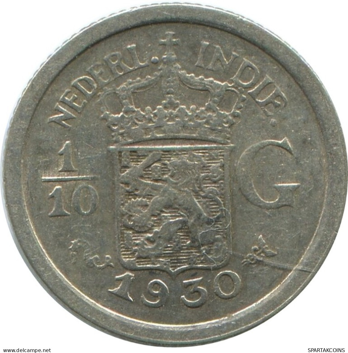 1/10 GULDEN 1930 NIEDERLANDE OSTINDIEN SILBER Münze #AE790.16.D.A - Nederlands-Indië