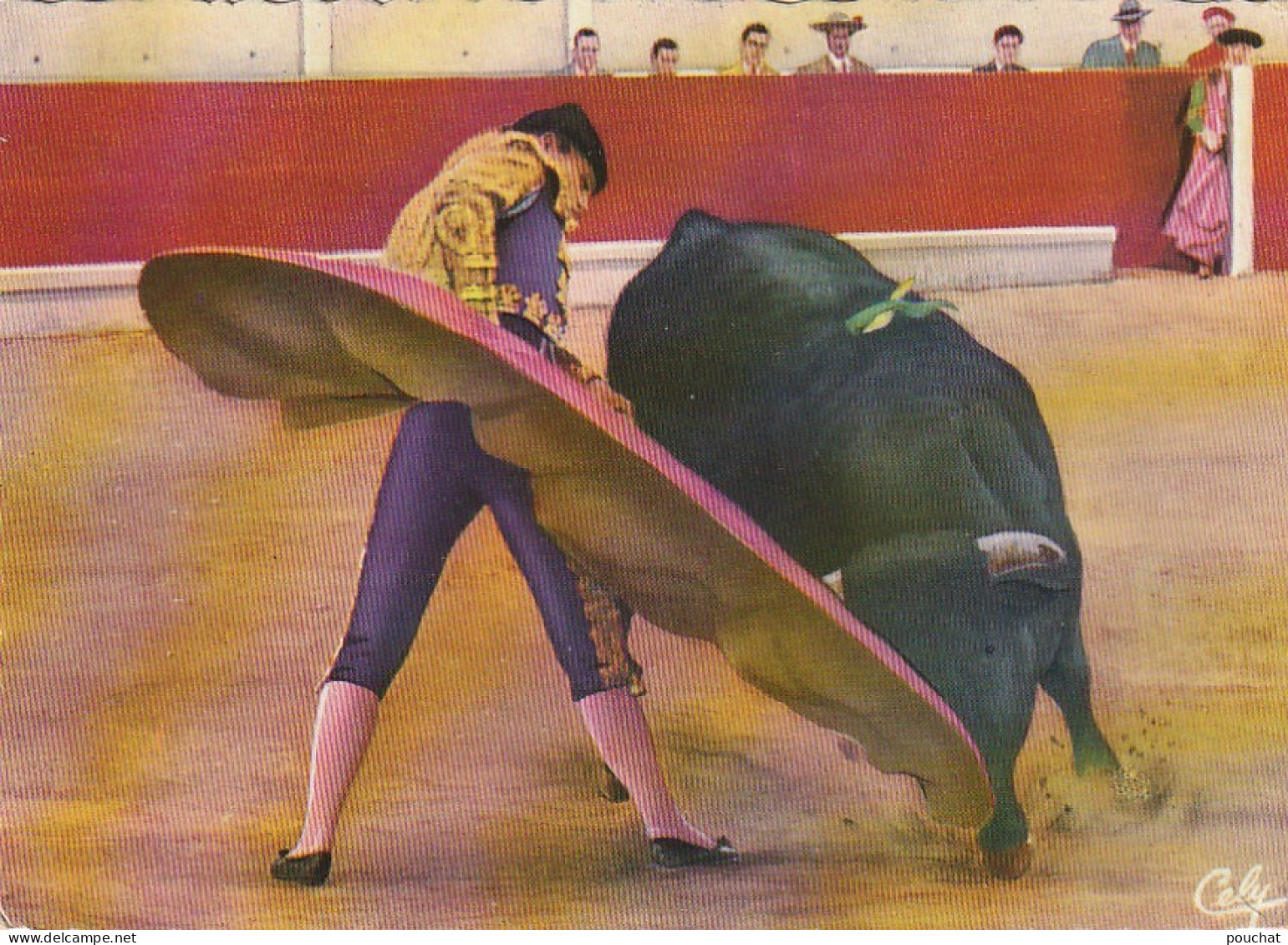 NE 22 - CORRIDA - DEMI VERONIQUE - TORERO : CHAMACO - MEDIA VERONICA - CARTE COULEURS - 2 SCANS - Stierkampf