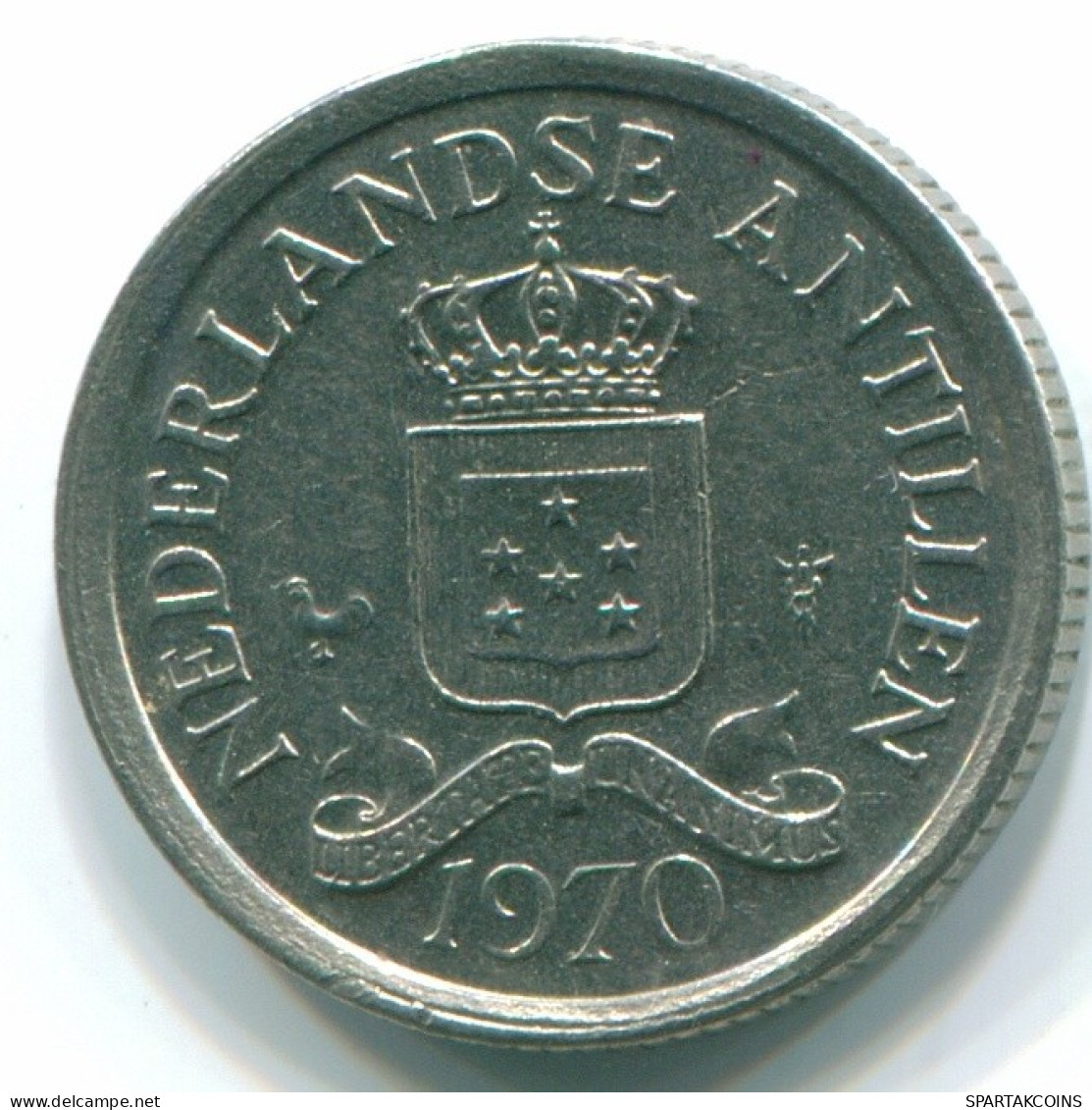 10 CENTS 1970 ANTILLES NÉERLANDAISES Nickel Colonial Pièce #S13366.F.A - Antilles Néerlandaises