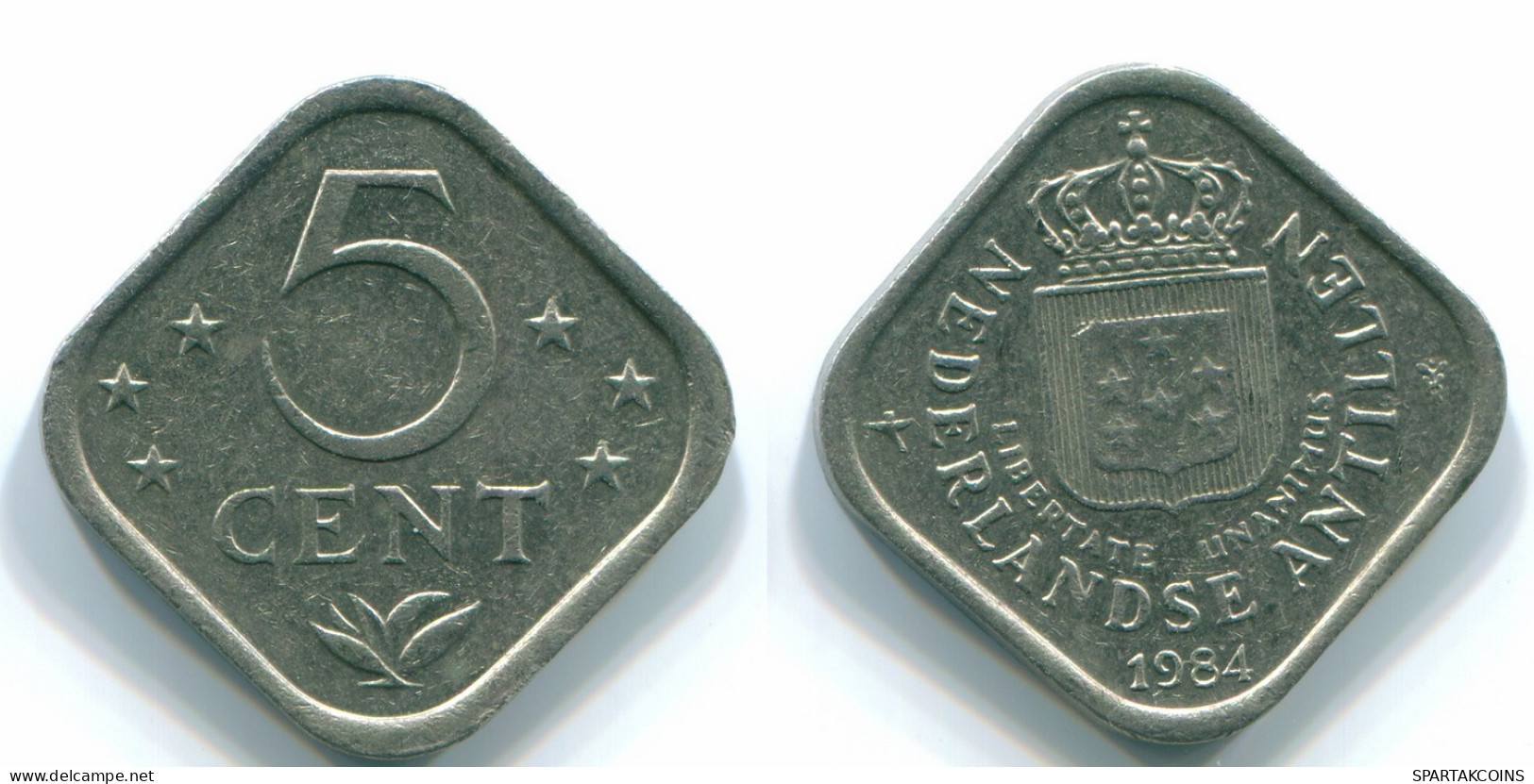 5 CENTS 1984 NIEDERLÄNDISCHE ANTILLEN Nickel Koloniale Münze #S12366.D.A - Nederlandse Antillen