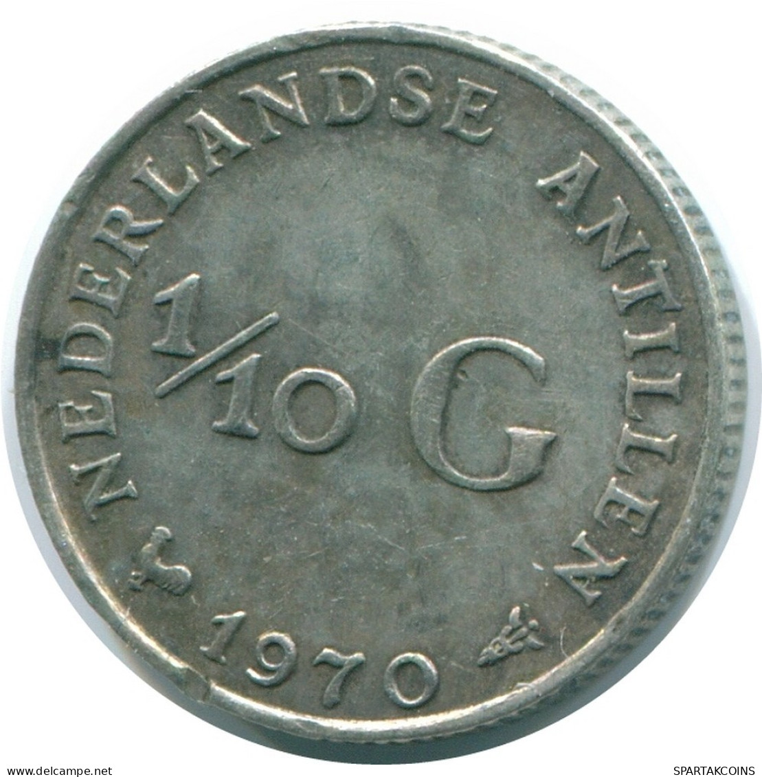 1/10 GULDEN 1970 ANTILLES NÉERLANDAISES ARGENT Colonial Pièce #NL13037.3.F.A - Netherlands Antilles
