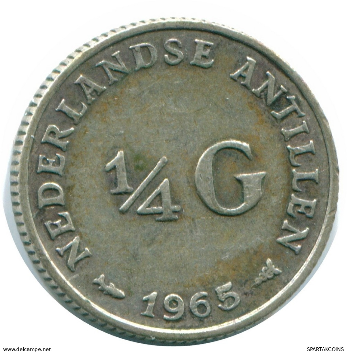 1/4 GULDEN 1965 NIEDERLÄNDISCHE ANTILLEN SILBER Koloniale Münze #NL11339.4.D.A - Netherlands Antilles