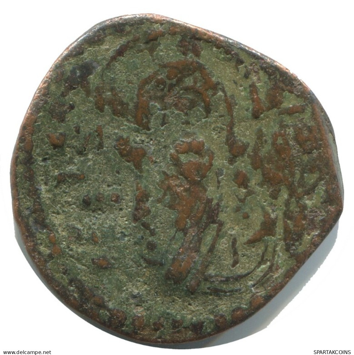 JESUS CHRIST ANONYMOUS CROSS FOLLIS Antiguo BYZANTINE Moneda 4.1g/24mm #AB346.9.E.A - Bizantine