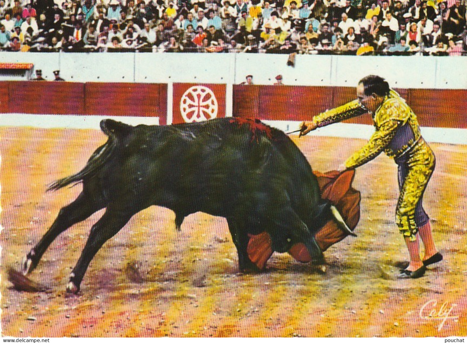 NE 22- CORRIDA - ESTOCADE DE R . ORTEGA - ESTOCADA  - CARTE COULEURS - 2 SCANS - Corrida