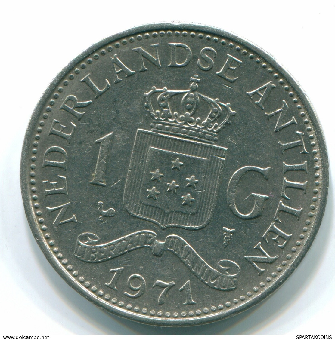 1 GULDEN 1971 ANTILLAS NEERLANDESAS Nickel Colonial Moneda #S11941.E.A - Nederlandse Antillen