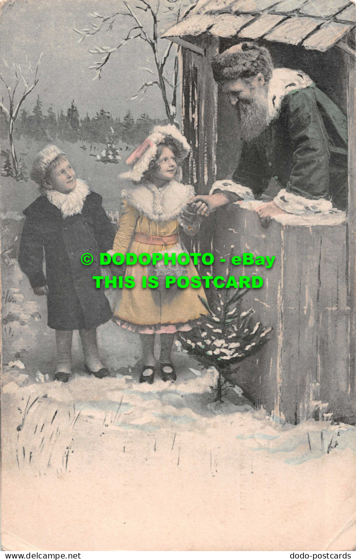 R549689 Winter Time. Girl In Yellow Clothes And Boy In Dark Colour Clothes. 1905 - World