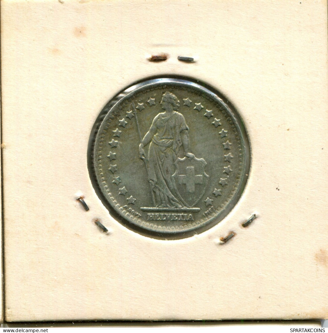 1 FRANC 1945 B SUIZA SWITZERLAND Moneda PLATA #AY044.3.E.A - Otros & Sin Clasificación