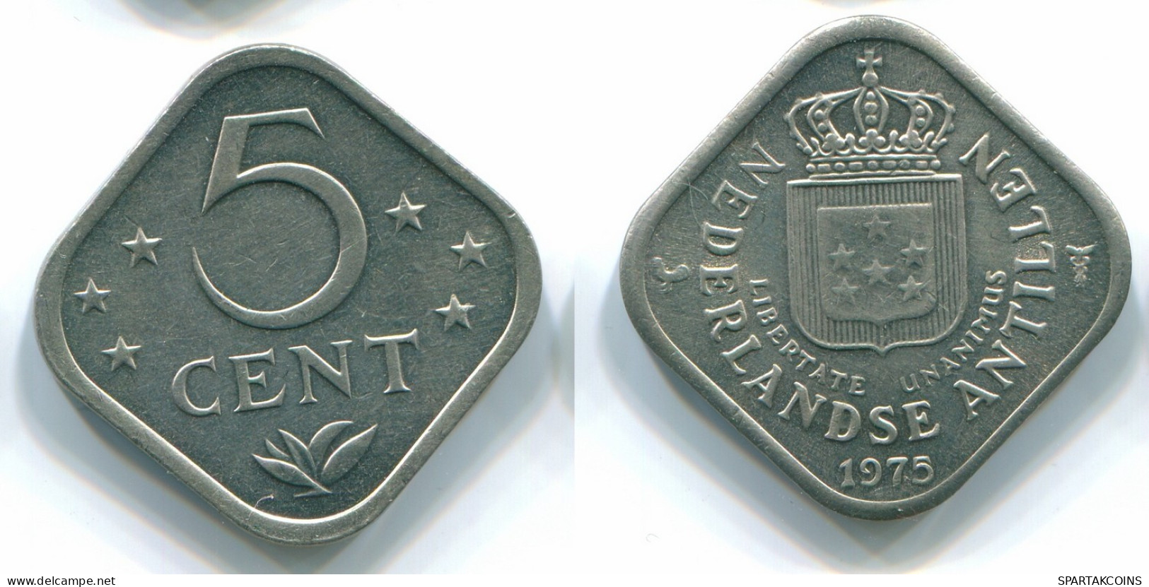 5 CENTS 1975 NIEDERLÄNDISCHE ANTILLEN Nickel Koloniale Münze #S12232.D.A - Niederländische Antillen