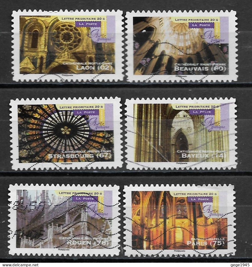 France 2011 Oblitéré Autoadhésif  N° 554 - 556 - 558 - 560 - 561 - 562    -    Art Gothique  ( Détails Architecturaux ) - Used Stamps