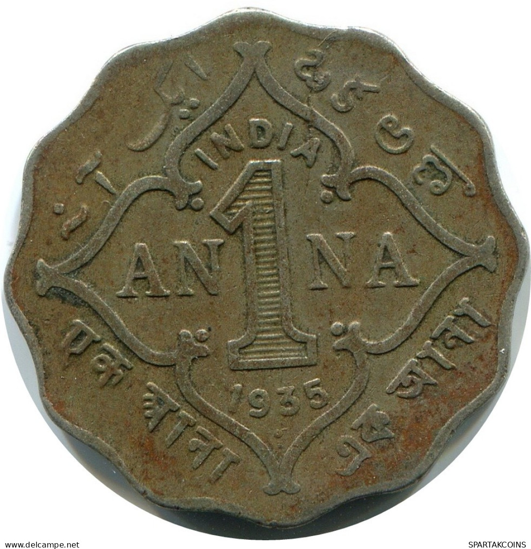 1 ANNA 1935 INDIA-BRITISH Coin #AY965.U.A - Inde