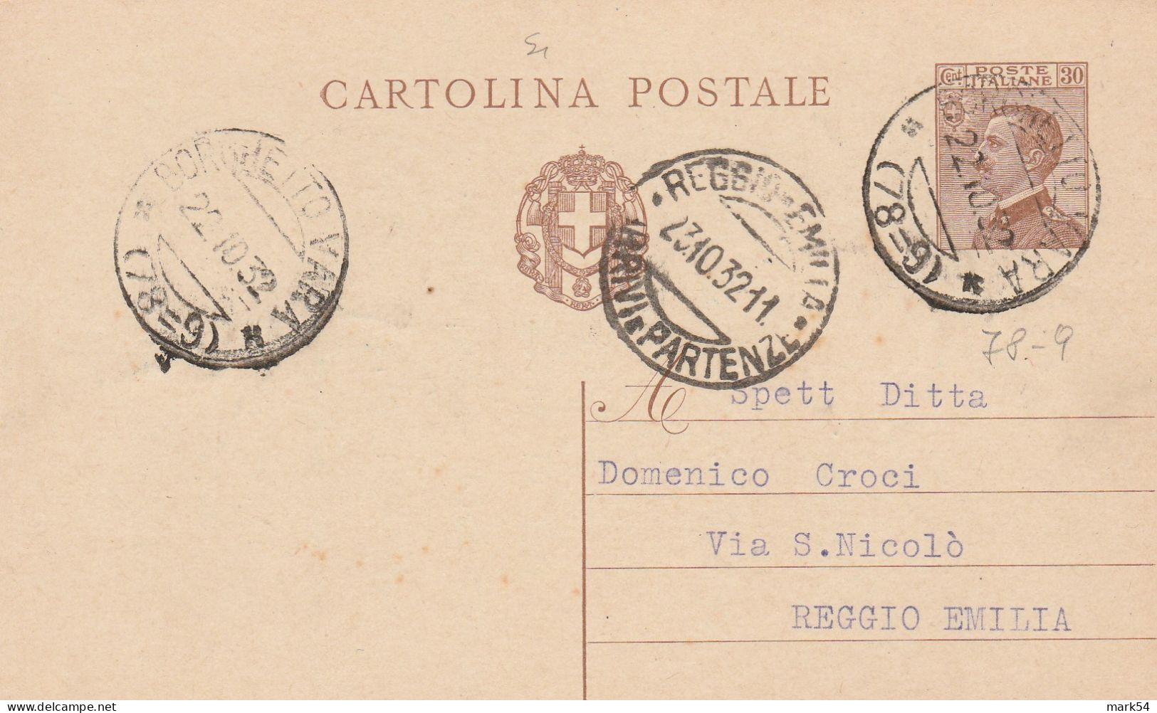 E 212 Borghetto Vara Frazionario 78-9 Del 1932 - Poststempel