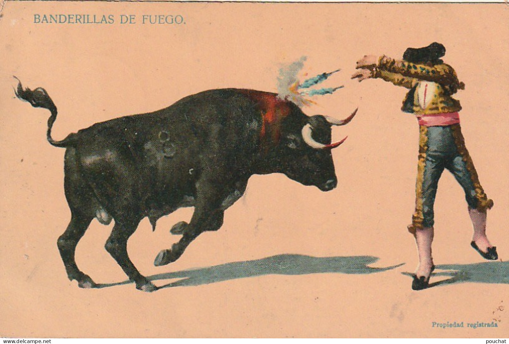 NE 22- CORRIDA - BANDERILLAS DE FUEGO - CARTE COULEURS - 2 SCANS  - Corrida