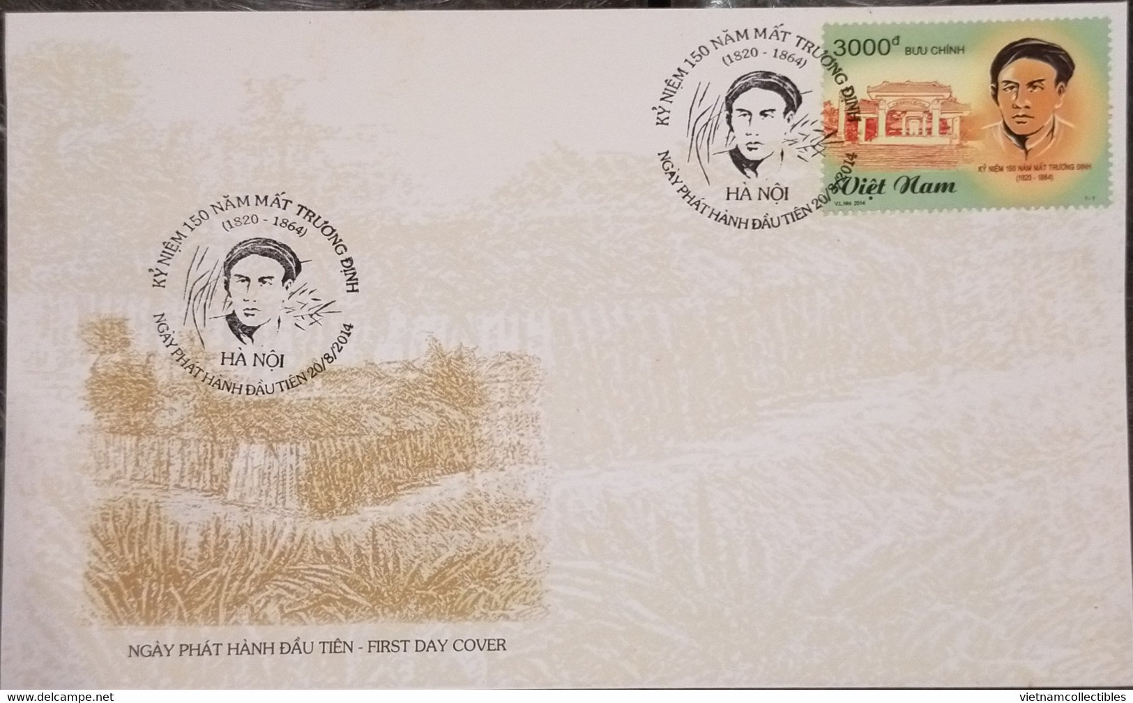 FDC Of Vietnam Viet Nam Cover 2014 : 150th Death Anniversary Of Truong Cong Dinh (Ms1050) - Viêt-Nam