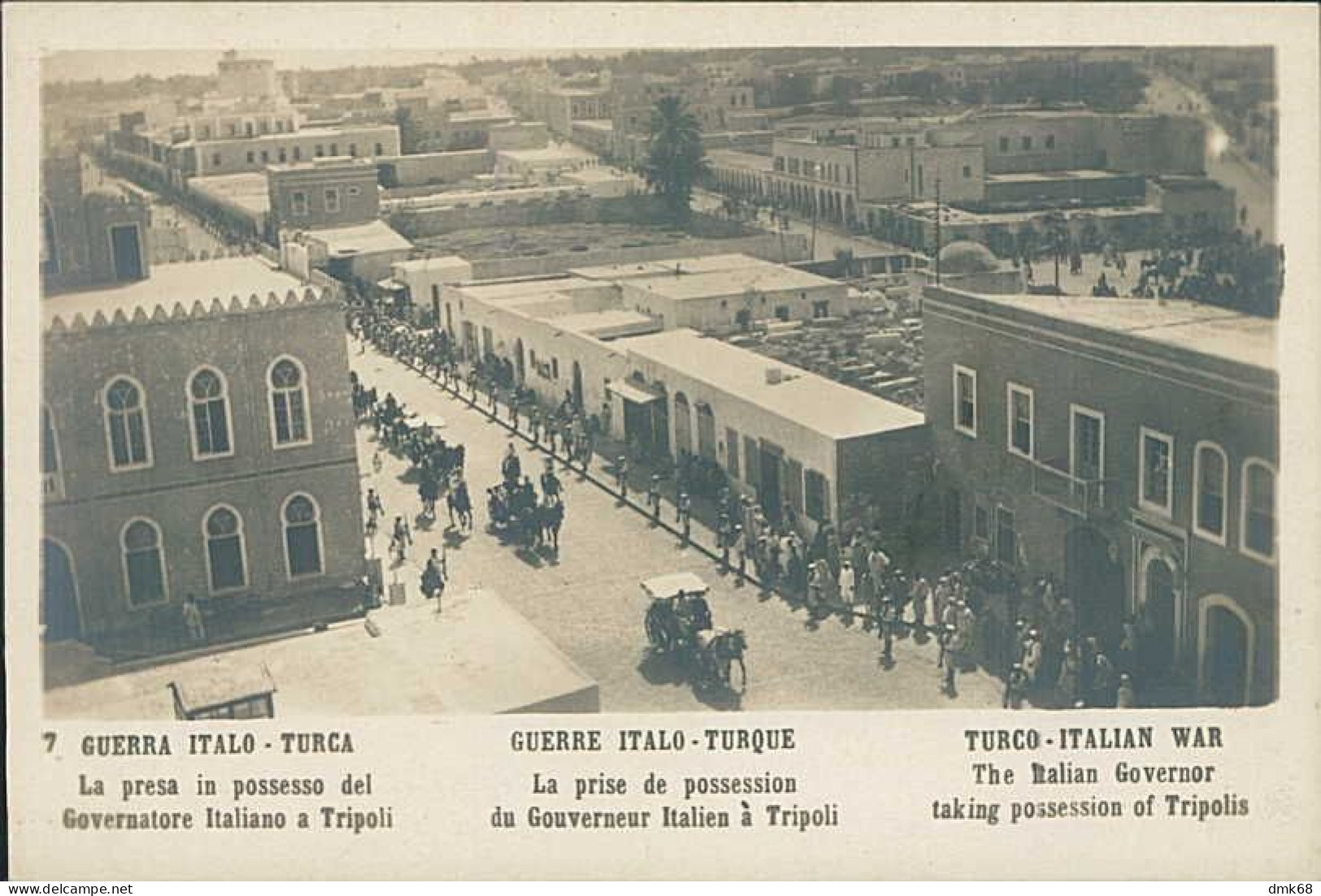 LIBYA / LIBIA - TURKEY / ITALY WAR - ITALIAN GOVERNOR TAKING POSSESSION OF TRIPOLI - RPPC POSTCARD 1910s (12595) - Libia