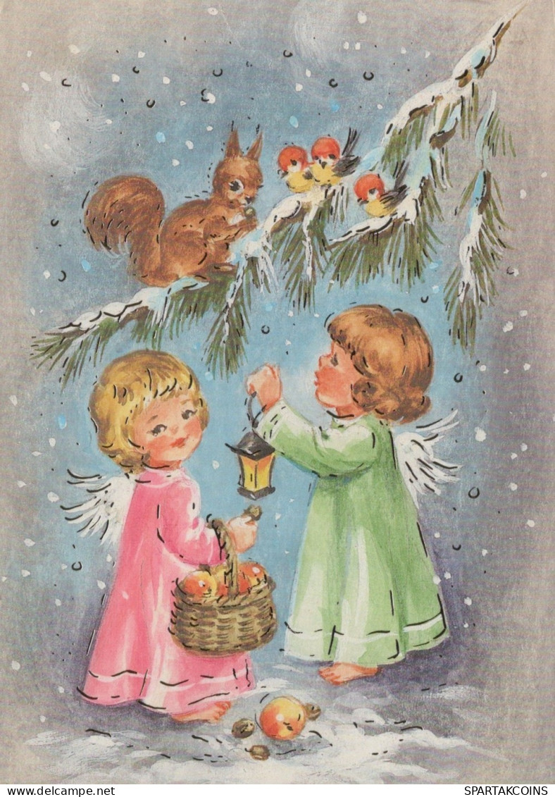 ENGEL WEIHNACHTSFERIEN Feiern & Feste Vintage Ansichtskarte Postkarte CPSM #PAH955.A - Angels