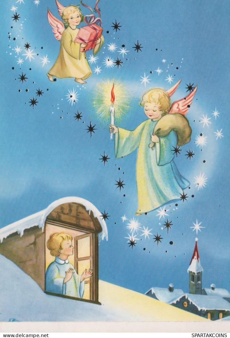 ANGEL CHRISTMAS Holidays Vintage Postcard CPSM #PAH883.A - Angels