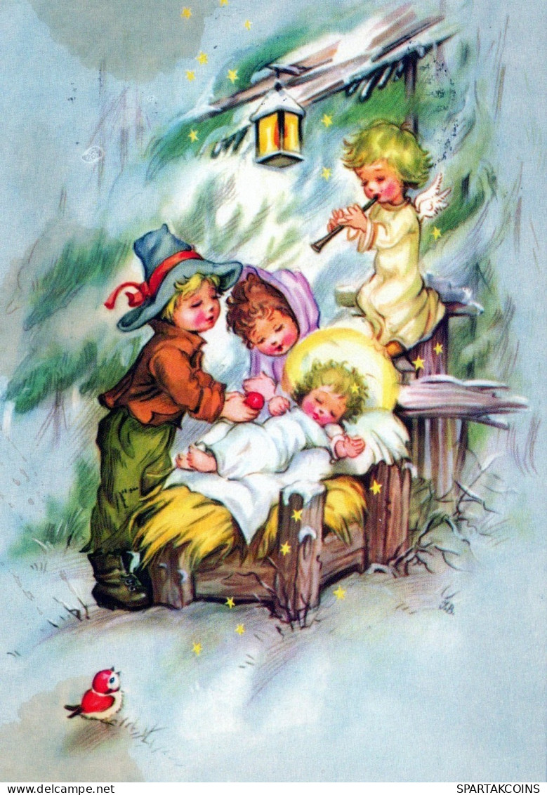 ANGEL CHRISTMAS Holidays Vintage Postcard CPSM #PAH713.A - Angels