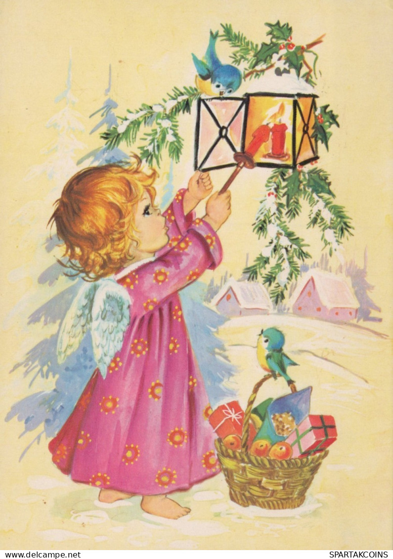 ENGEL WEIHNACHTSFERIEN Feiern & Feste Vintage Ansichtskarte Postkarte CPSM #PAH702.A - Angels