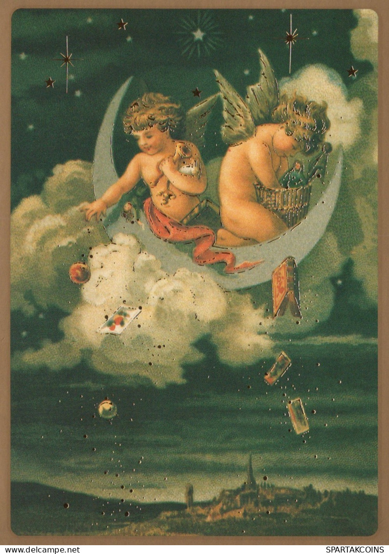 ENGEL WEIHNACHTSFERIEN Feiern & Feste Vintage Ansichtskarte Postkarte CPSM #PAH647.A - Angels