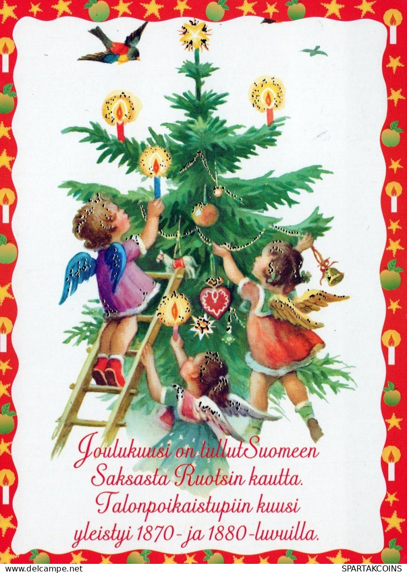 ENGEL WEIHNACHTSFERIEN Feiern & Feste Vintage Ansichtskarte Postkarte CPSM #PAG957.A - Anges