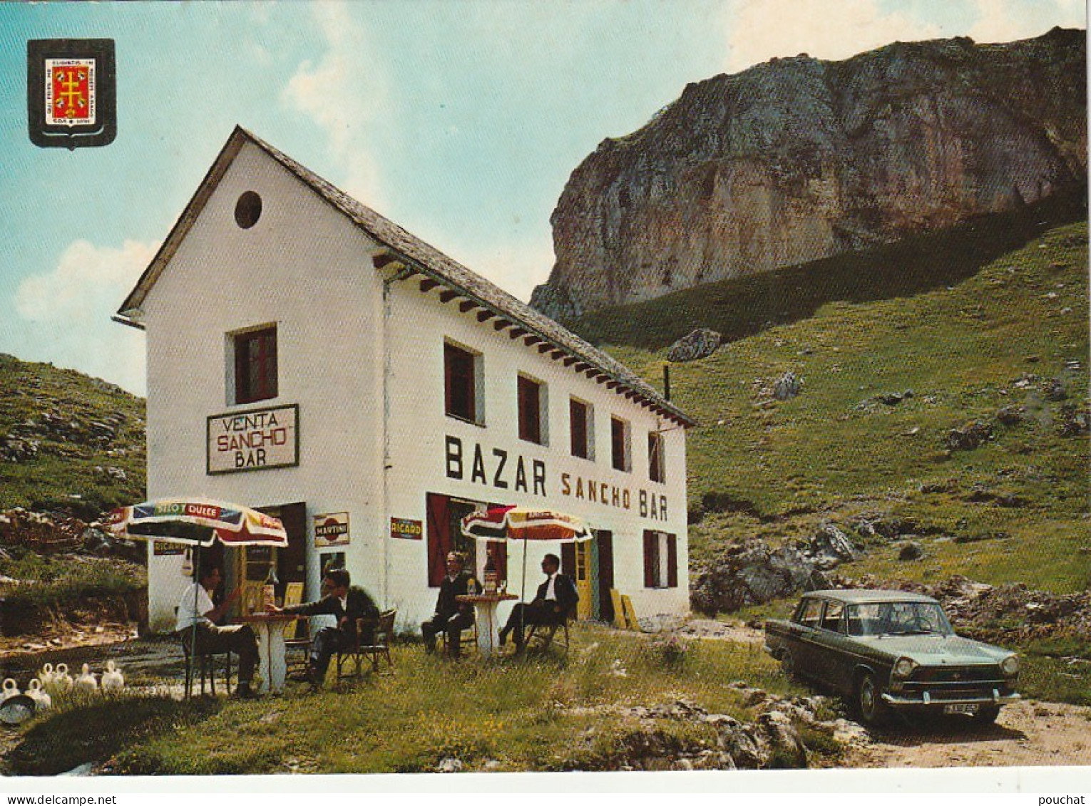 NE 27 - PIRINEO ARAGONES ( HUESCA ) - PORTALET  - BAZAR ET AUBERGE SANCHO - PUBLICITE MARTINI , RICARD- 2 SCANS  - Huesca