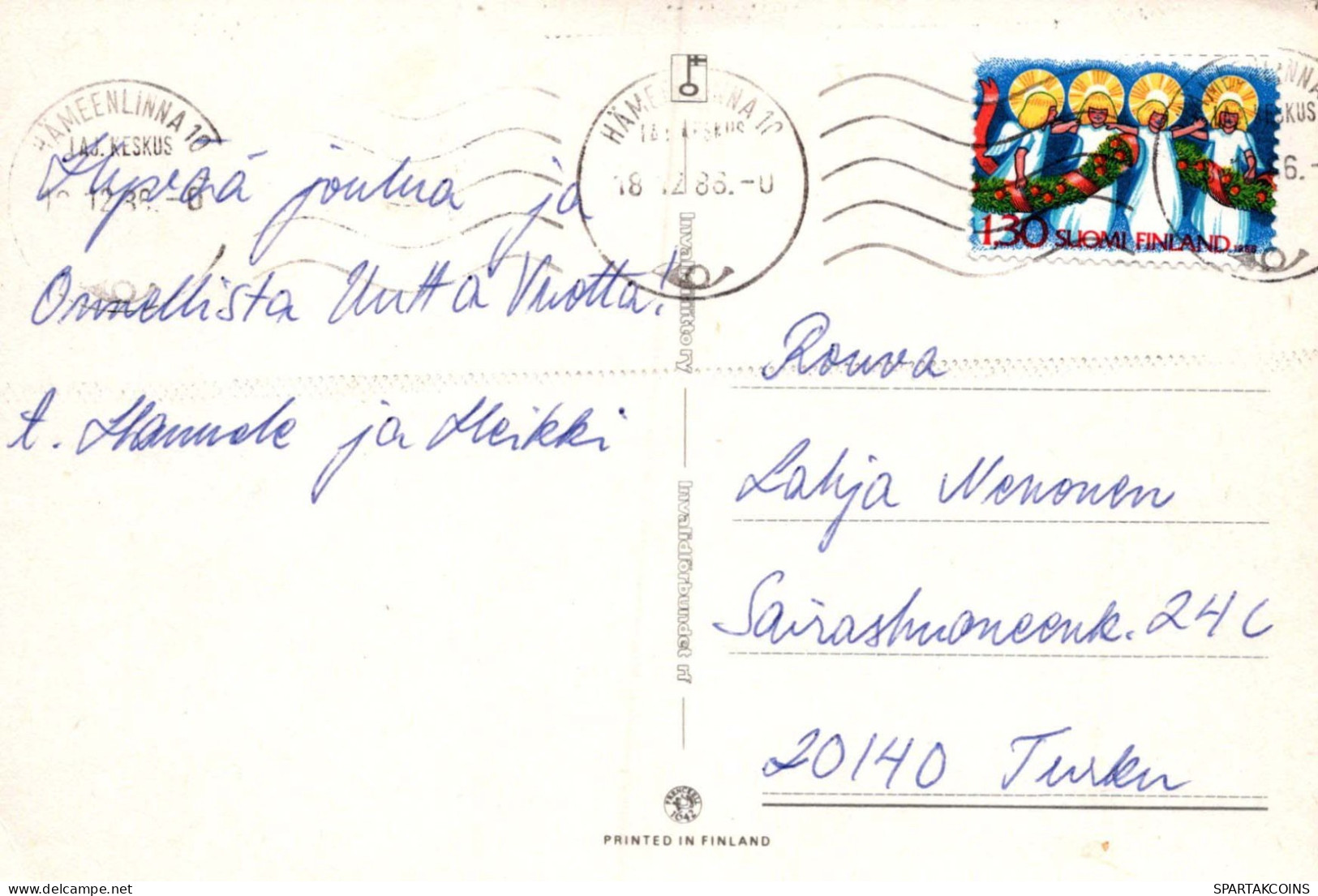 PAPÁ NOEL Feliz Año Navidad GNOMO Vintage Tarjeta Postal CPSM #PAU472.A - Santa Claus