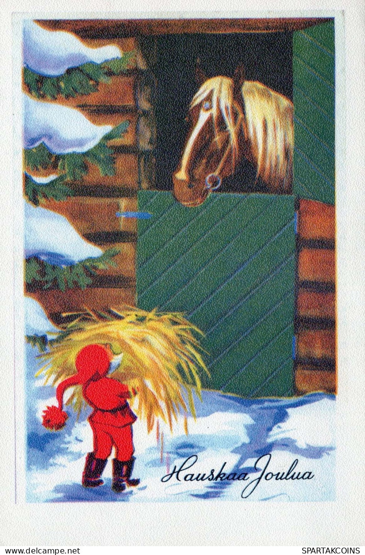 PAPÁ NOEL Feliz Año Navidad GNOMO Vintage Tarjeta Postal CPSM #PAU472.A - Santa Claus