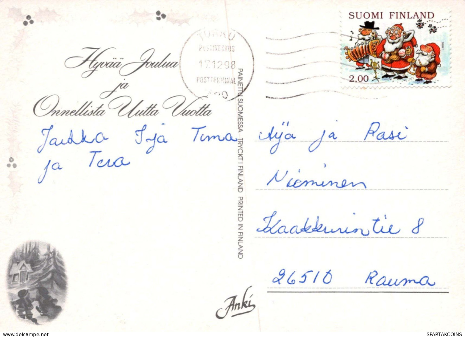 PÈRE NOËL Bonne Année Noël GNOME Vintage Carte Postale CPSM #PAU224.A - Santa Claus
