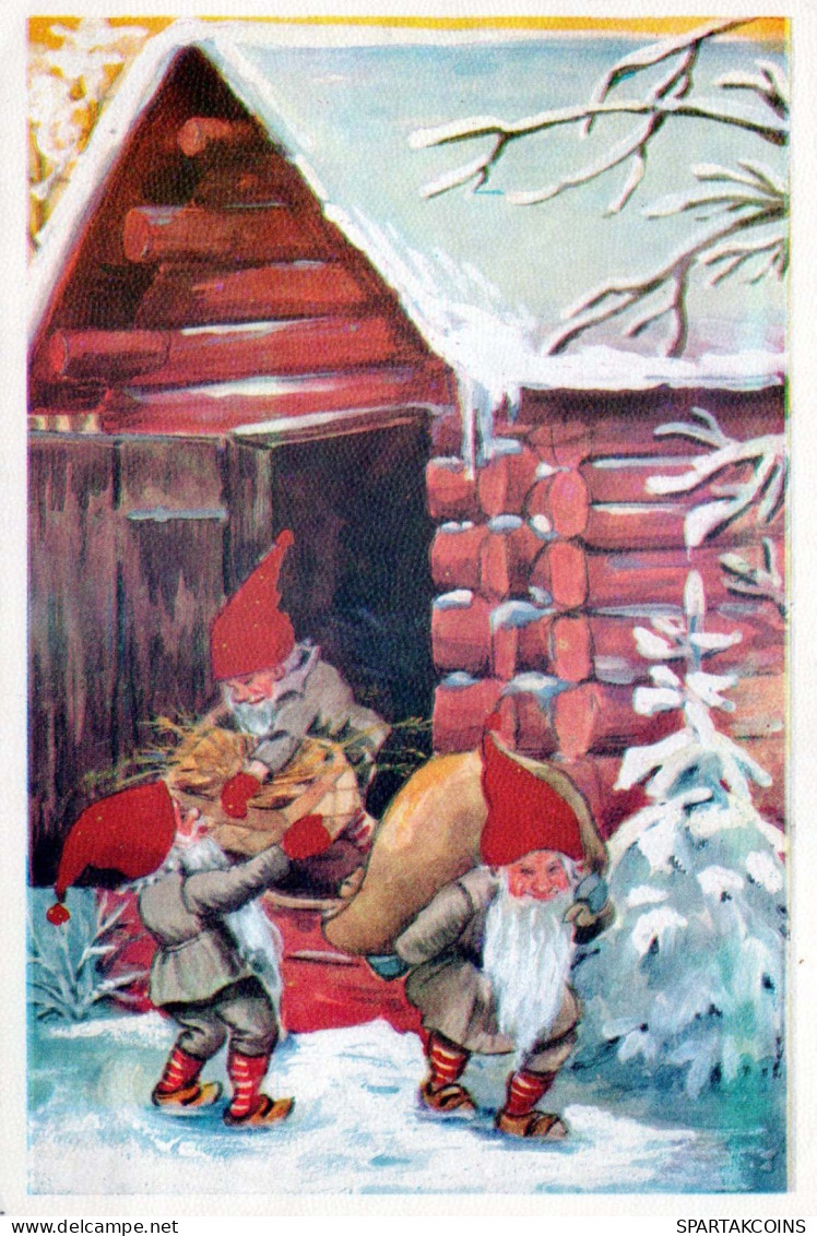 WEIHNACHTSMANN SANTA CLAUS Neujahr Weihnachten GNOME Vintage Ansichtskarte Postkarte CPSM #PAU235.A - Santa Claus
