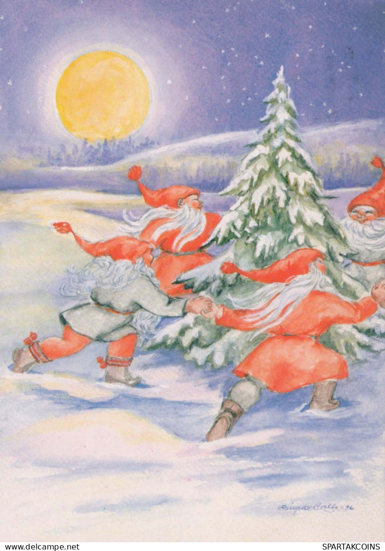WEIHNACHTSMANN SANTA CLAUS Neujahr Weihnachten GNOME Vintage Ansichtskarte Postkarte CPSM #PAU270.A - Santa Claus